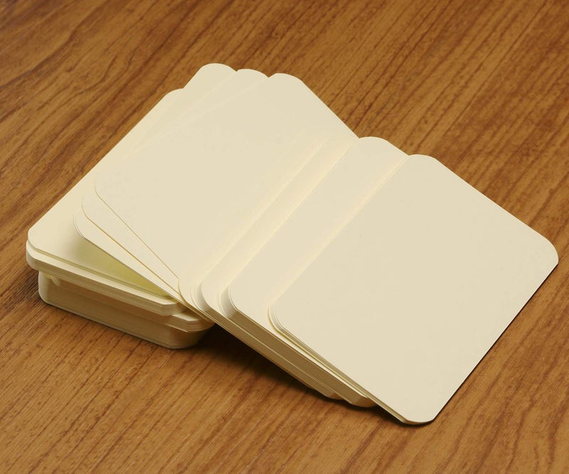 Penta Angel 100 Pcs Mini Paper Blank Gift Notes Cards DIY Craft Small Word Business Message Cards (Beige) - Image 5